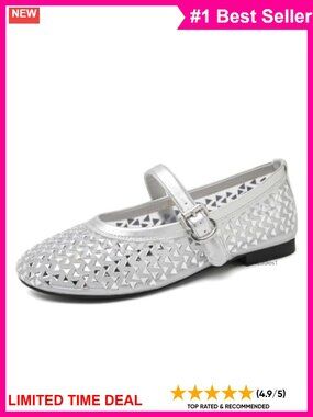 Rhinestone Ballet Flats Suede Slip On Dress Shoes